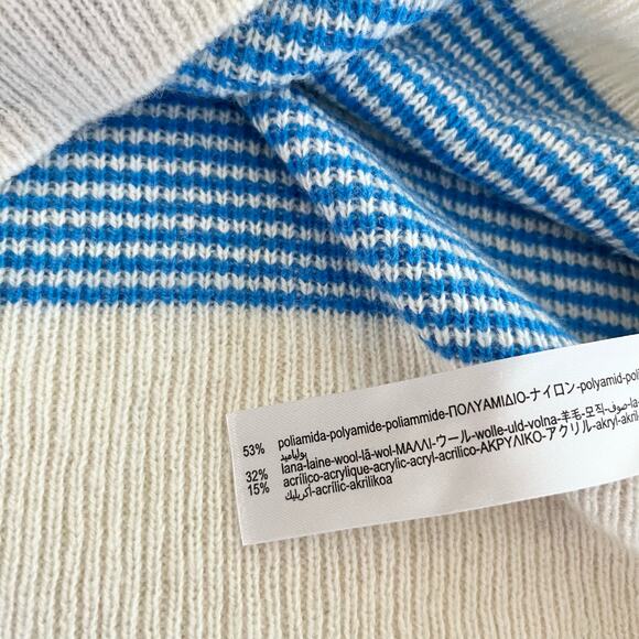 Zara soft knit stripe funnel neck sweater size XL - Picture 10 of 11